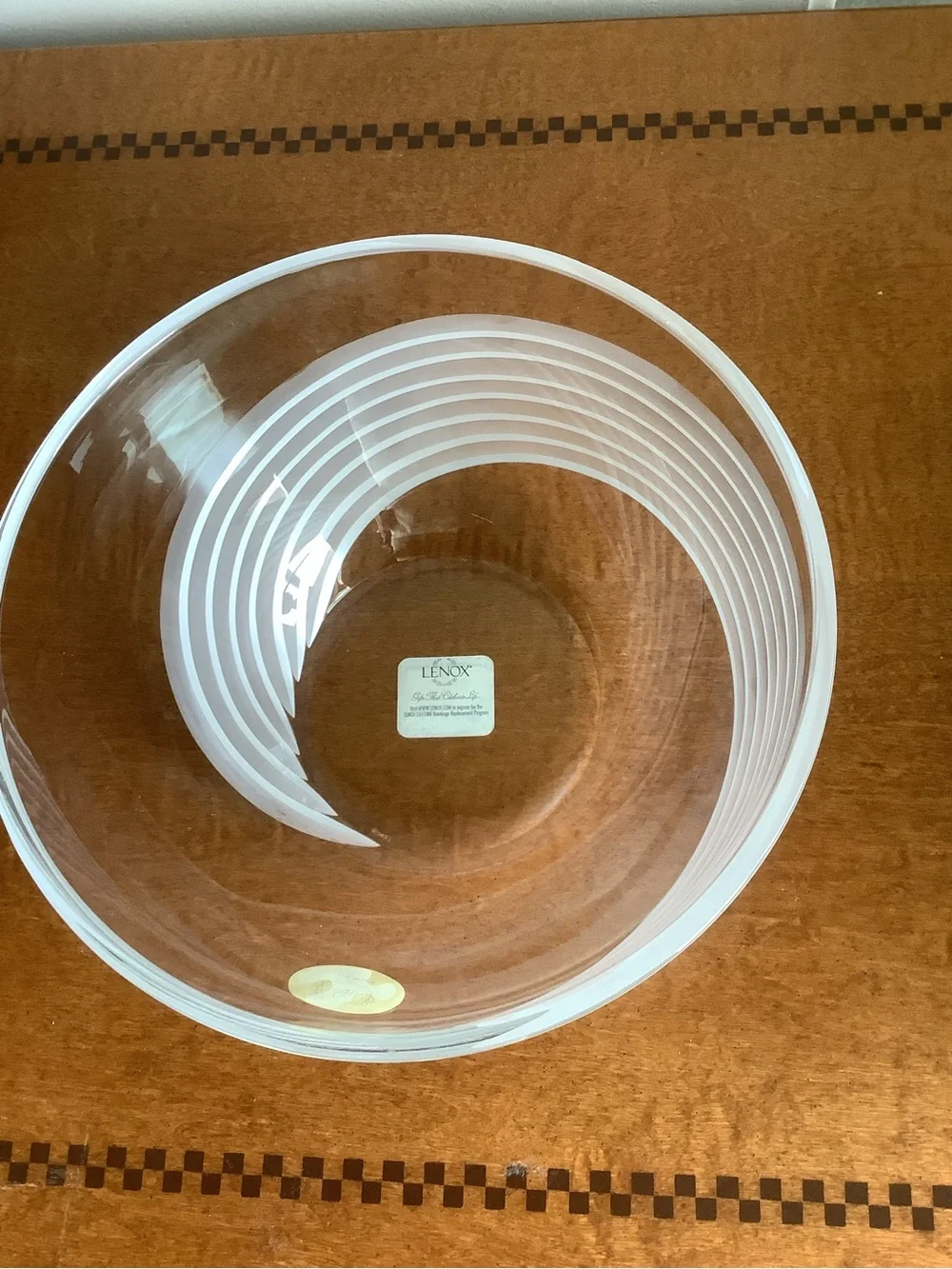 Lenox 120th Anniversary Windswept Crystal Bowl with Swirl Accents